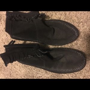 Black Ankle Moccasins